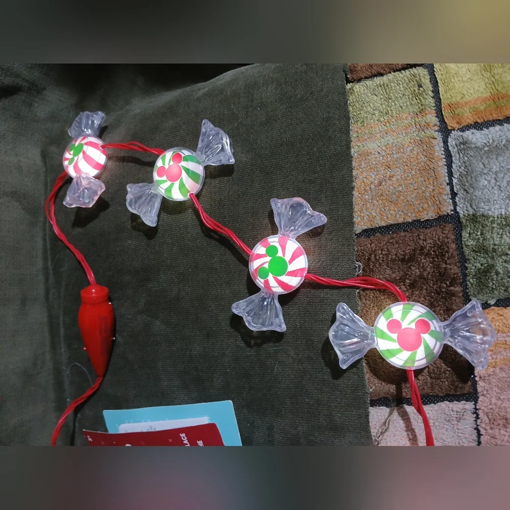 Peppermint candy light up glow necklace/ lanyard.